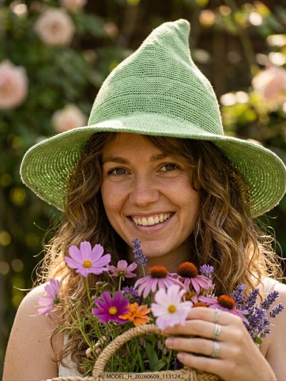 Green Pastel Knit Witch Hat Whimsical Renaissance Faire Cottagecore Style